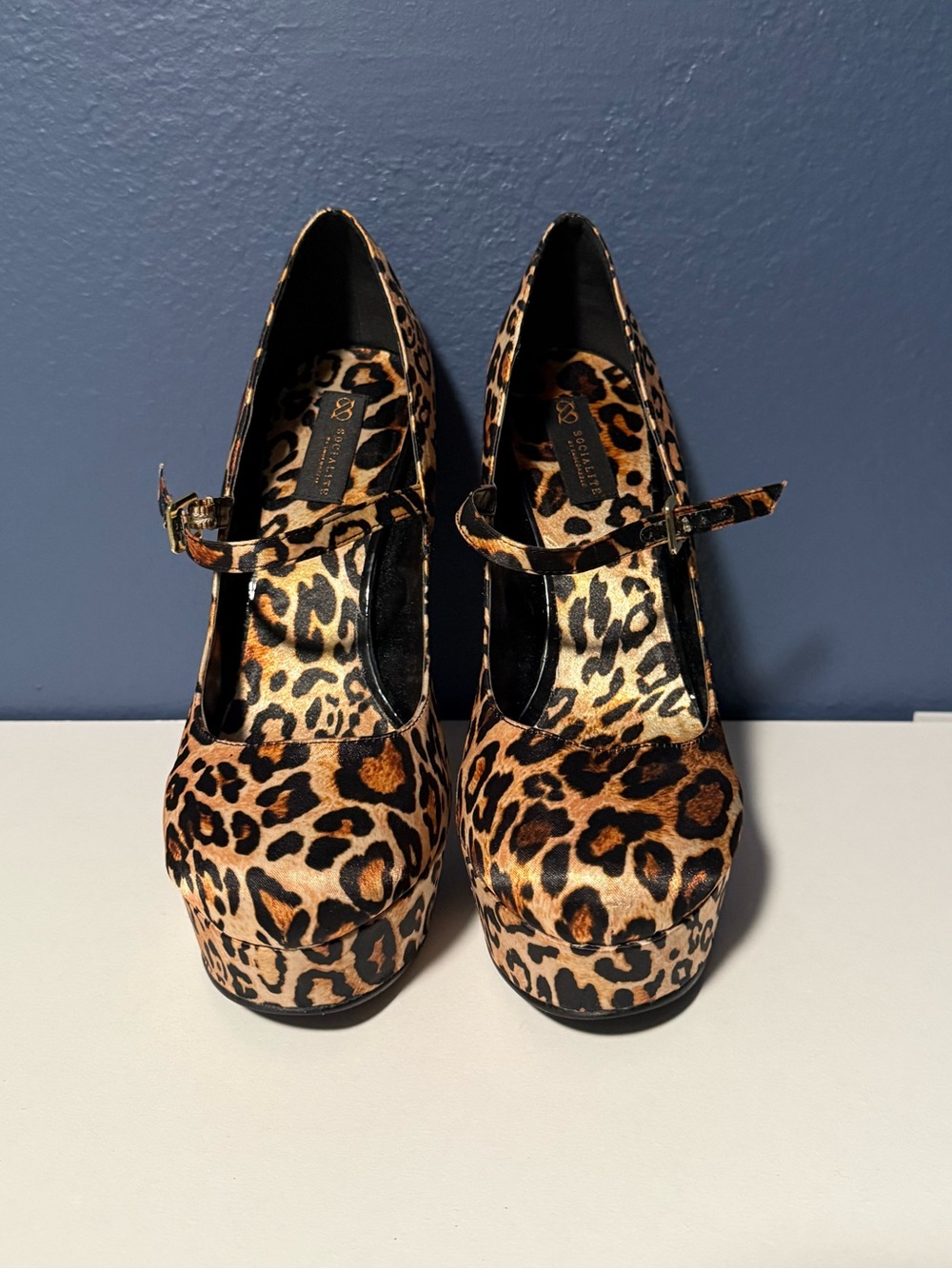 Socialite by ShoeDazzle Leopard Print Platform Mary Jane Style Stilettos Size 10 - Picture 5 of 8